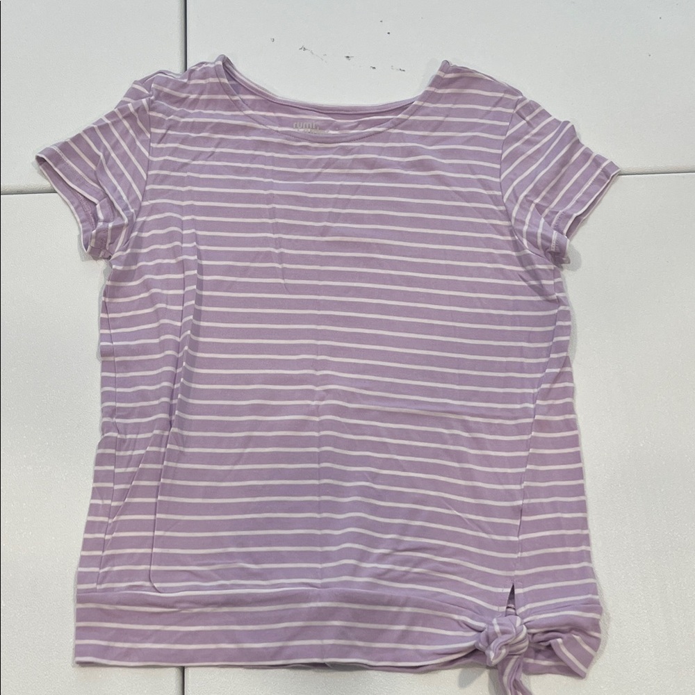 Purple Striped Kids Short Sleeve Tee